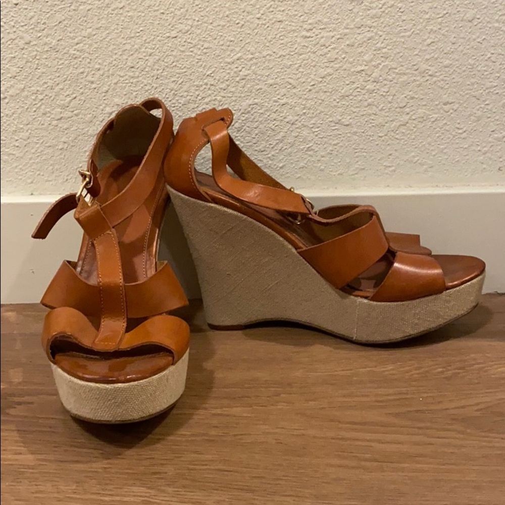 Jcrew leather platform sandals